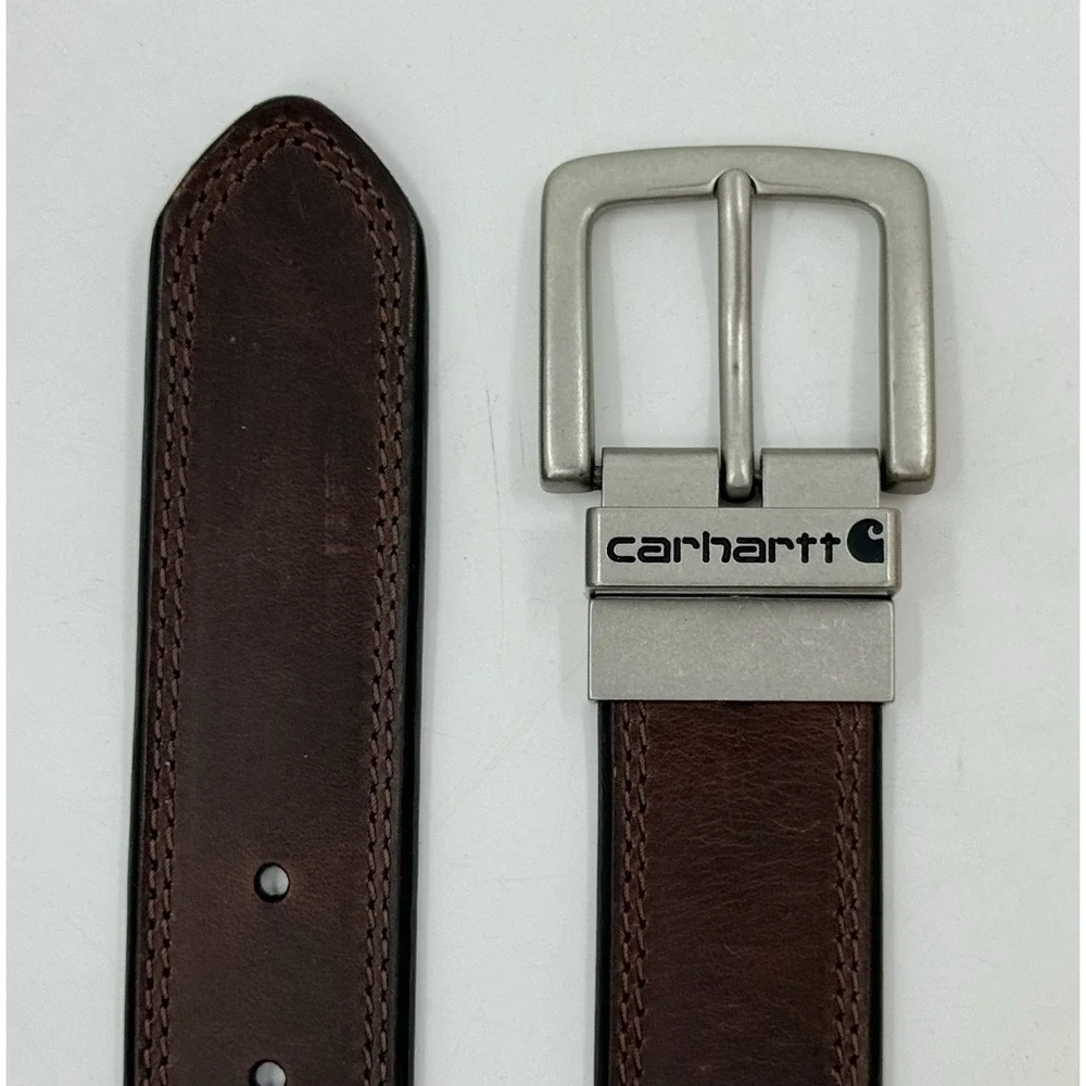 Carhartt Brown & Black Reversible Leather Belt 